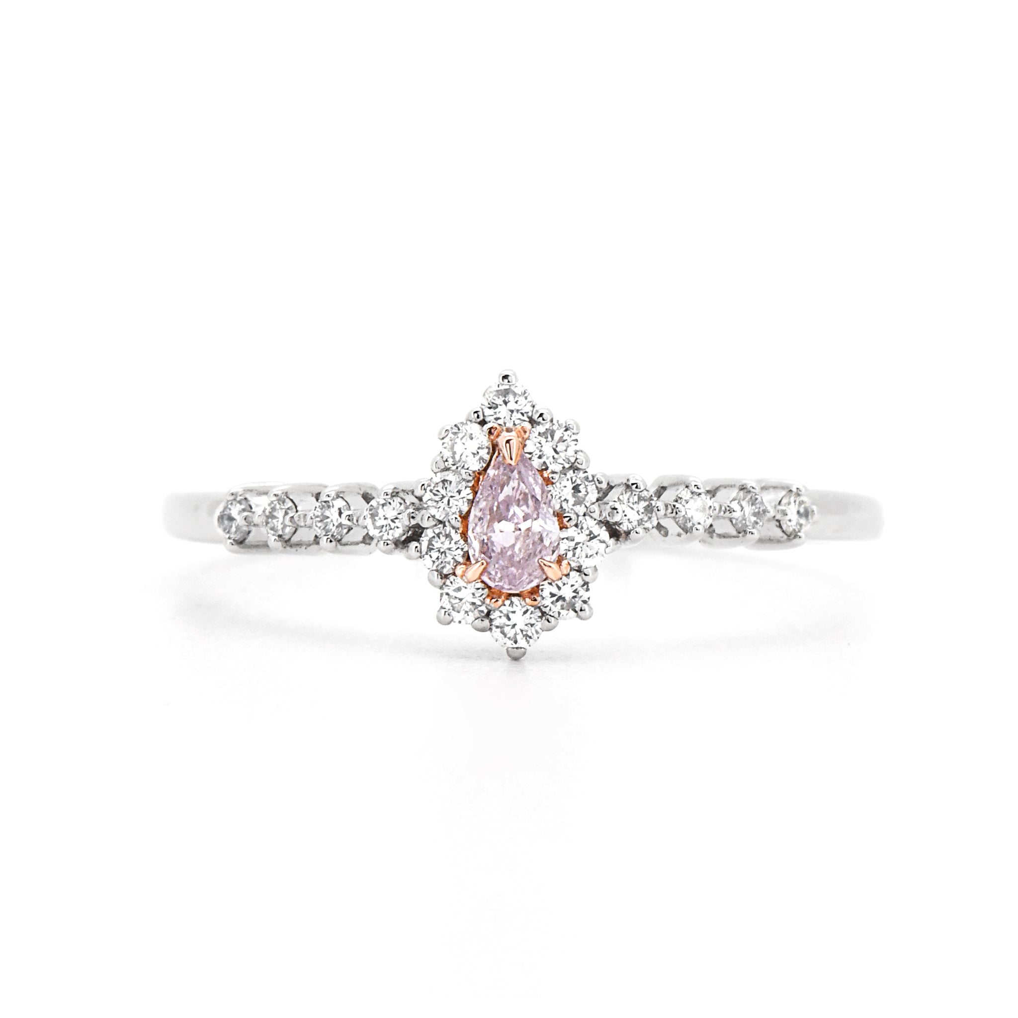 【1点もの・鑑定書付き】天然 ピンクダイヤモンド リング FANCY LIGHT PURPLISH PINK Pt950 プラチナ ARC070P