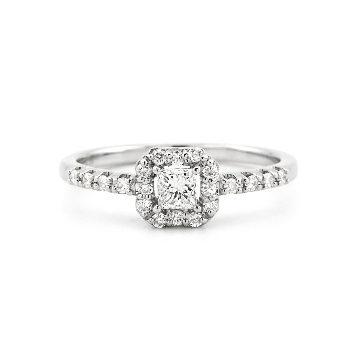 Dカラー ダイヤモンド プリンセスカット リング 計0.384ct Pt900 1点 