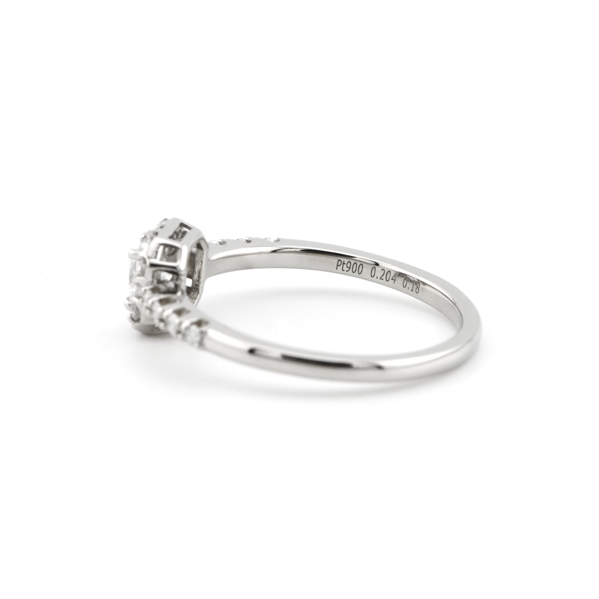 【1点もの・鑑定書付き】ダイヤモンド プリンセスカット リング ［ 0.204ct / Dカラー / SI2 ］  計0.384ct Pt900 プラチナ ARP037P-2