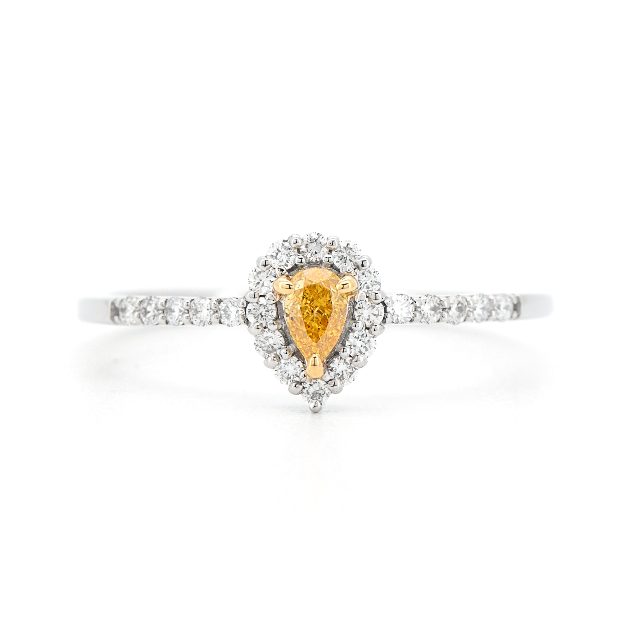 イエローダイヤモンド 天然 リング FANCY VIVID ORANGY YELLOW Pt950 1