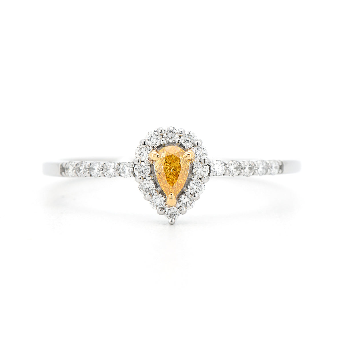 イエローダイヤモンド 天然 リング FANCY VIVID ORANGY YELLOW Pt950 1 