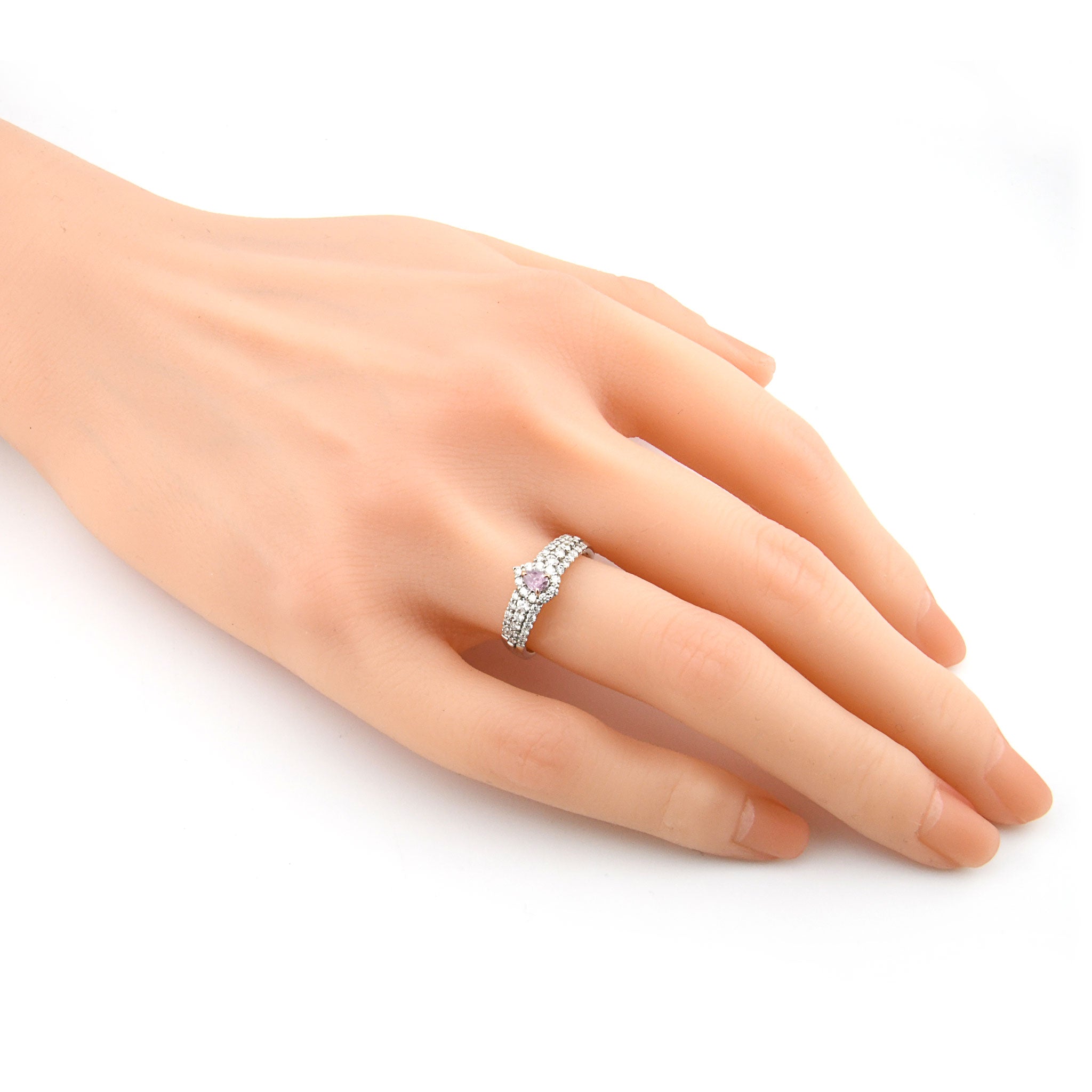 【鑑定書付き】天然 ピンクダイヤモンド リング FANCY PURPLISH PINK Pt950 / K18PG ARP081P