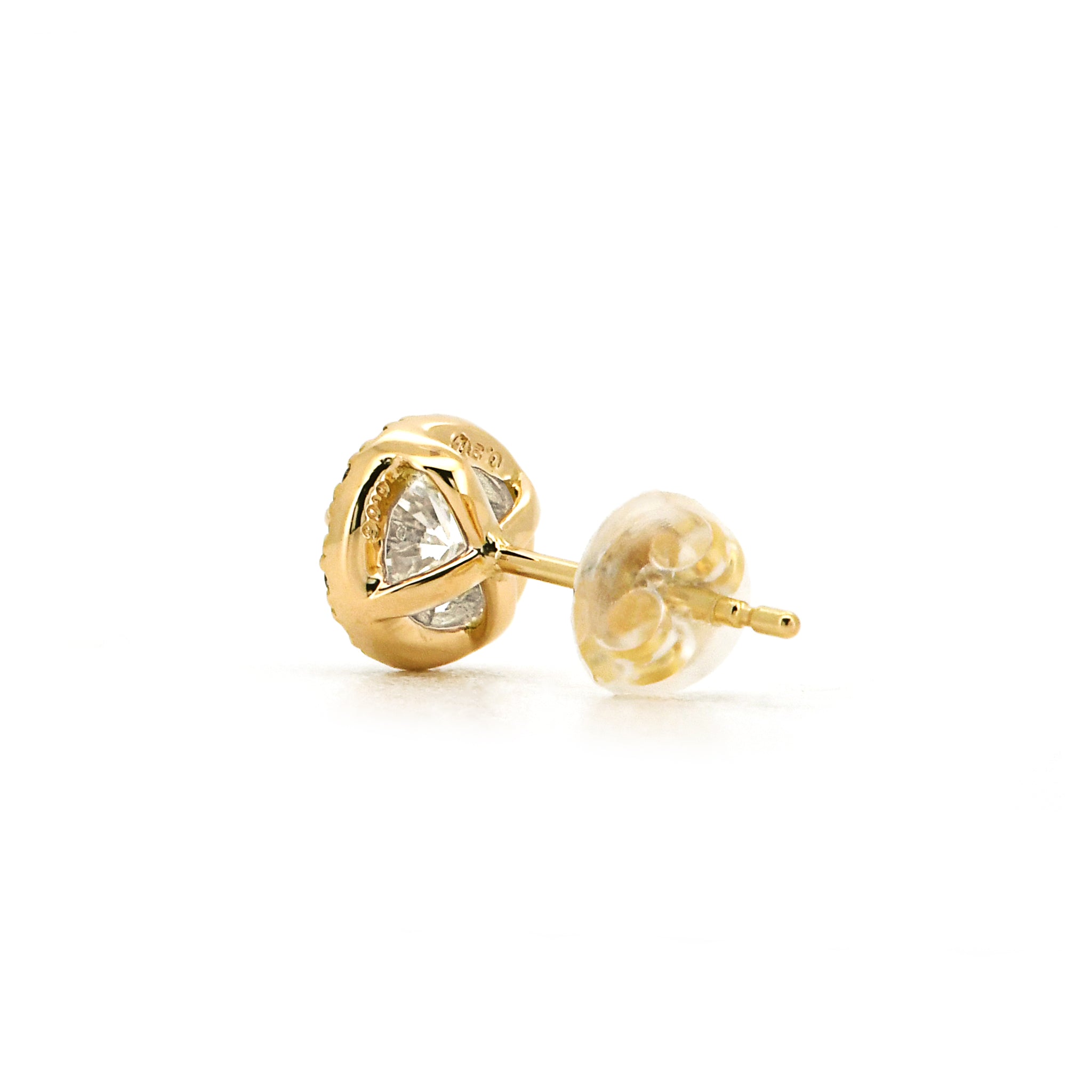 取り巻き ダイヤモンド ピアス 合計0.5ct K18YG Pt APS032C 鑑定書付き