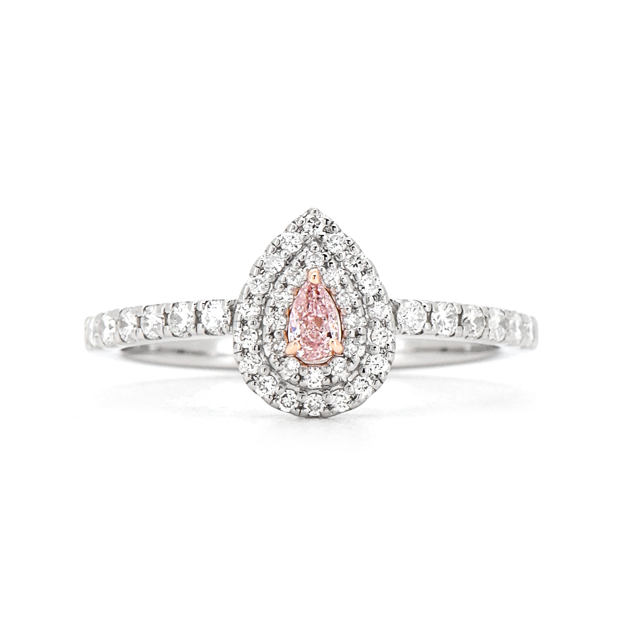 【鑑定書付き】天然 ピンクダイヤモンド リング FANCY LIGHT PINK Pt900 / K18PG ARU080P