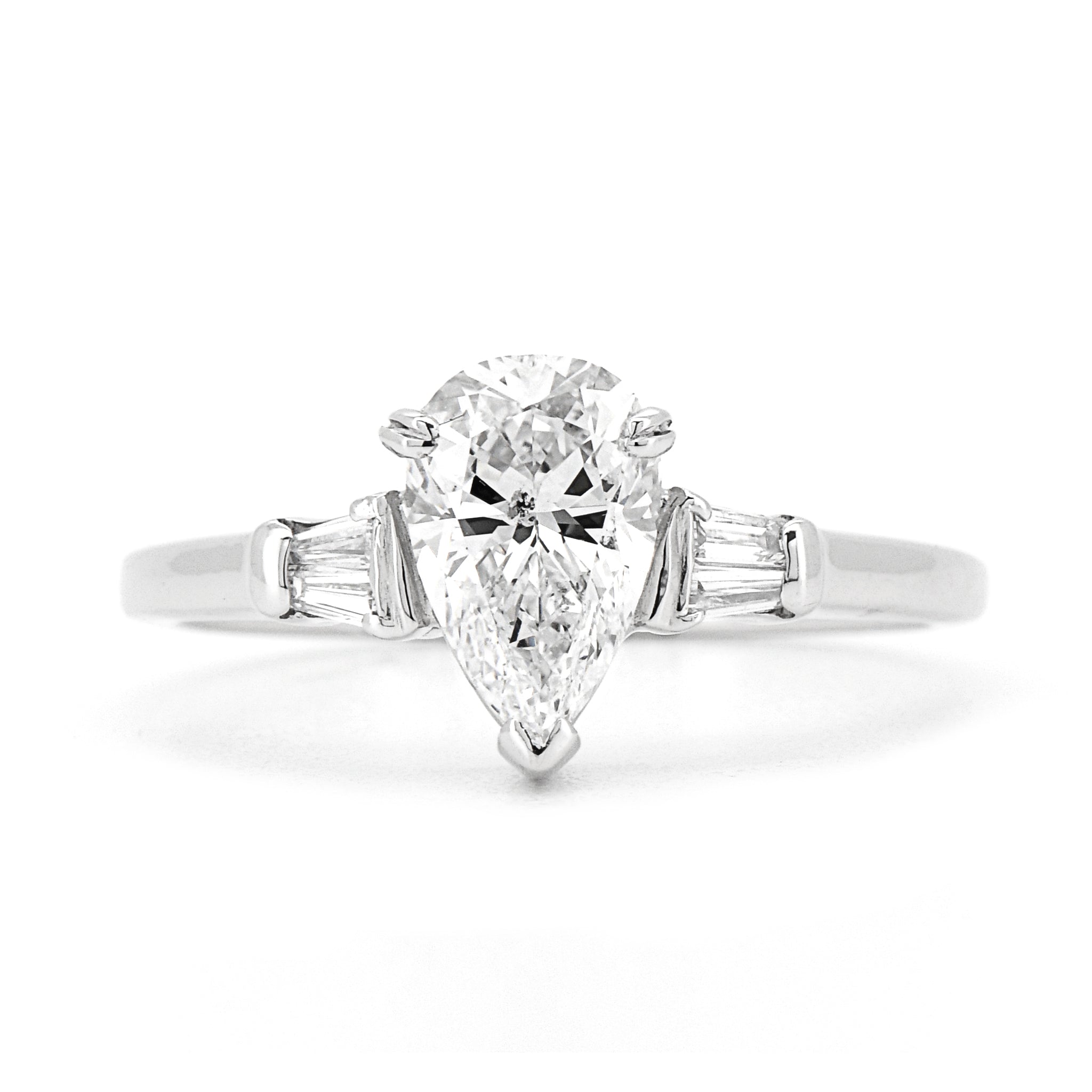 【鑑定書付き】ペアシェイプカット 1.189ct ダイヤモンド リング Pt900 ARW100P