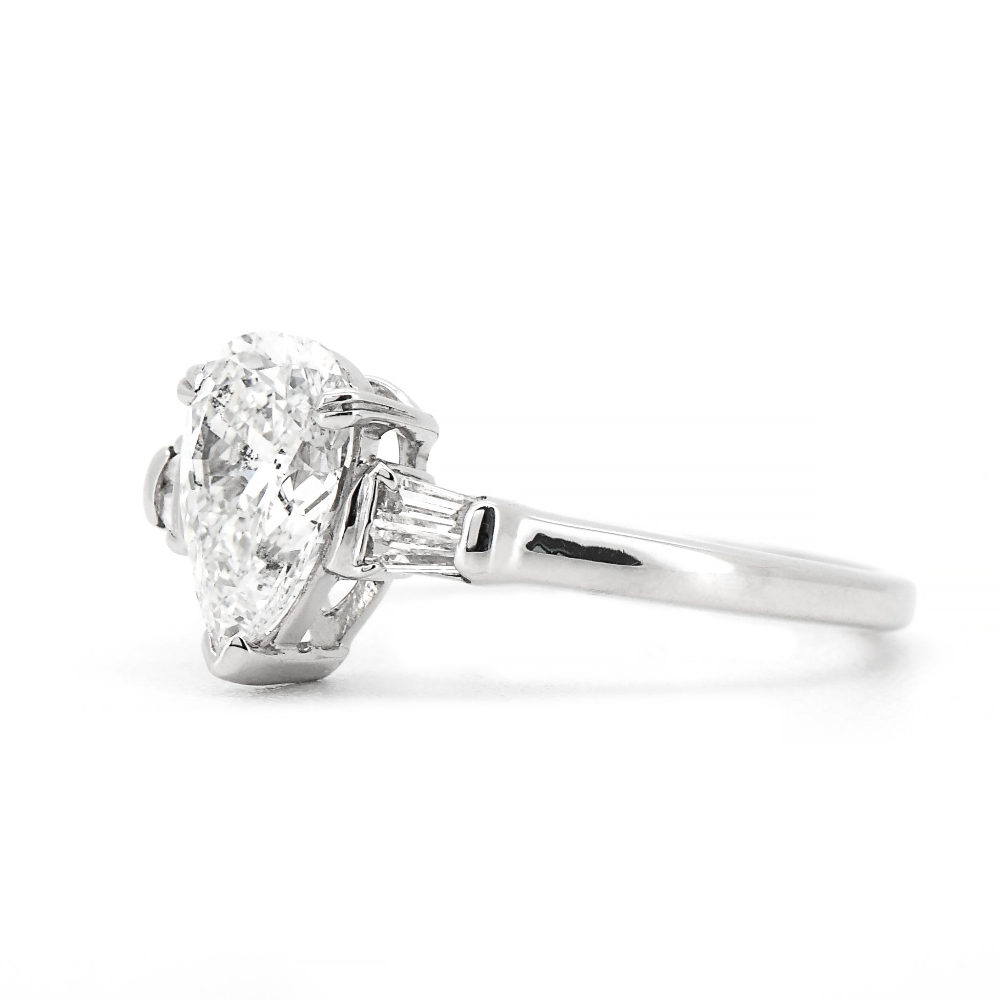 【鑑定書付き】ペアシェイプカット 1.189ct ダイヤモンド リング Pt900 ARW100P