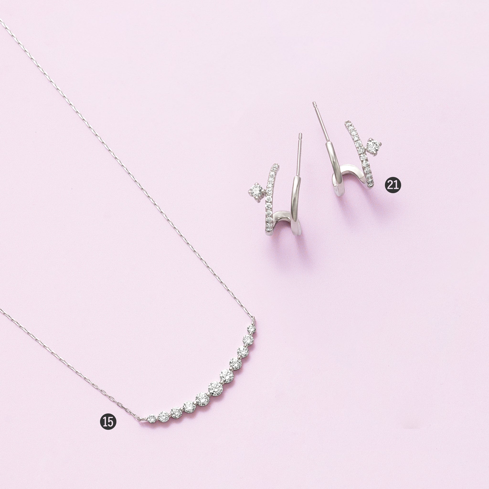 ダイヤモンド ネックレス / ピアス Pt KA26SF