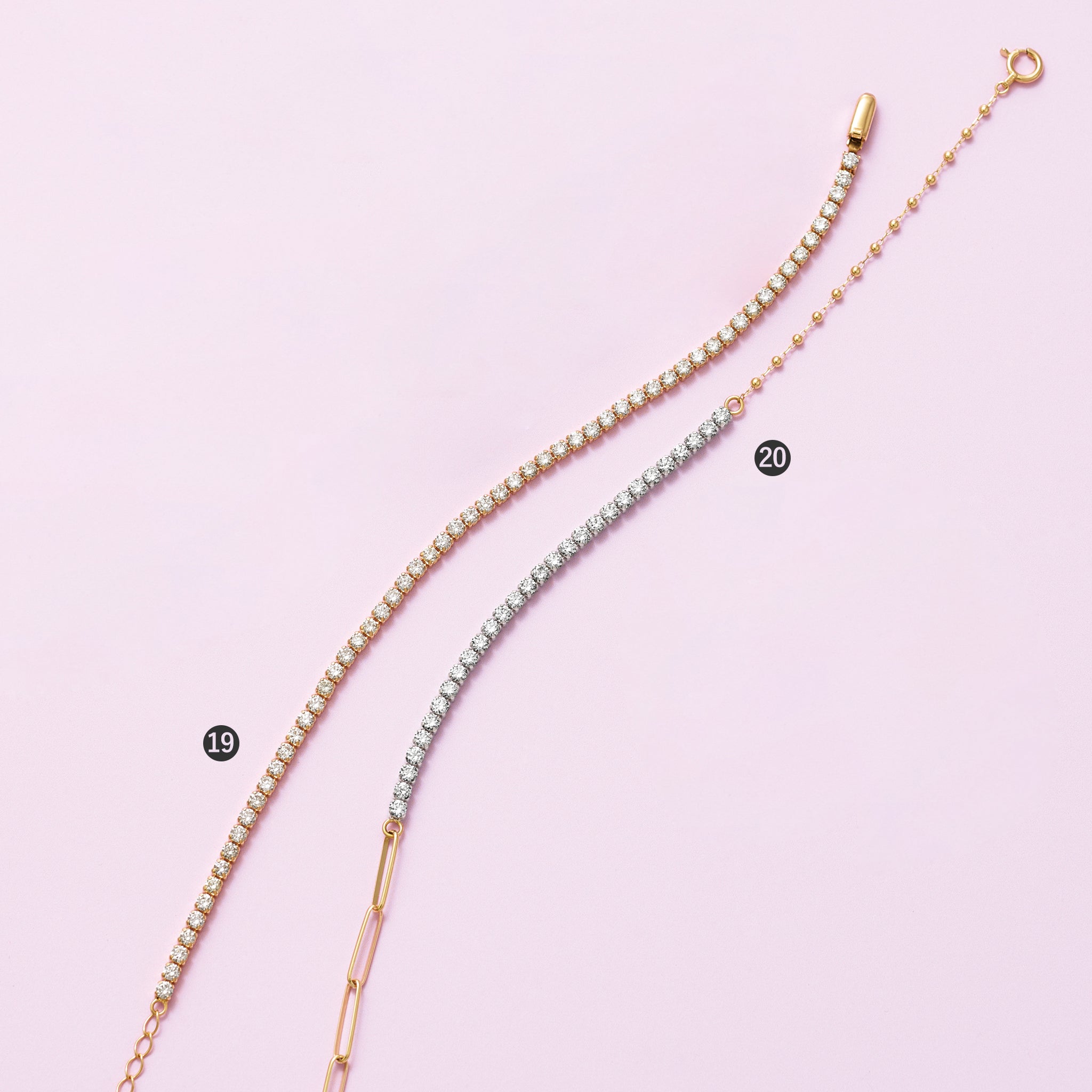ダイヤモンド K18YG / Pt ブレスレット KA26SG
