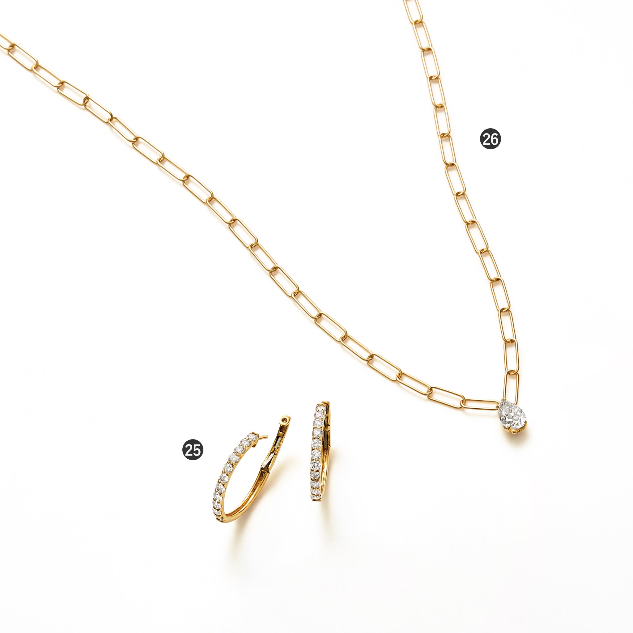 ダイヤモンド K18YG ネックレス / ピアス KA26SI